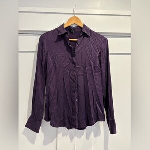 Ann Taylor Deep Purple Silk Blouse, size 4